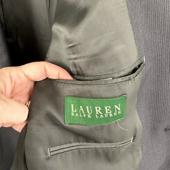 Lauren Ralph Lauren Sport Coat Mens 44L Dark Gray Wool Two Button Blazer Lined - Picture 2 of 10